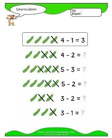 Çıkarma İşlemi Çalışma Sayfaları